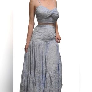 Mable Floral Crop Top Anthropologie Maxi Skirt Set
